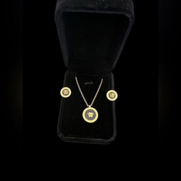 VERSACE Medusa Necklace & Studs Set - Picture 1 of 16